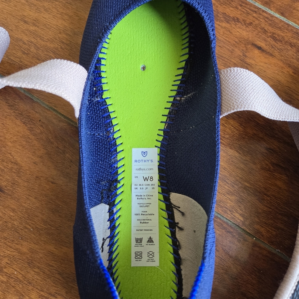 Rothy’s Sapphire Blue Mary Jane Bow Flats Pointed Toe Balletcore Size 8 - Picture 12 of 16